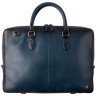 Стильная повседневная мужская кожаная сумка для ноутбука до 13"  Visconti AT50 Carl синего цвета 108005 modnotak фото - 1