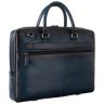 Стильная повседневная мужская кожаная сумка для ноутбука до 13"  Visconti AT50 Carl синего цвета 108005 modnotak фото - 4