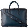 Стильная повседневная мужская кожаная сумка для ноутбука до 13"  Visconti AT50 Carl синего цвета 108005 modnotak фото - 5