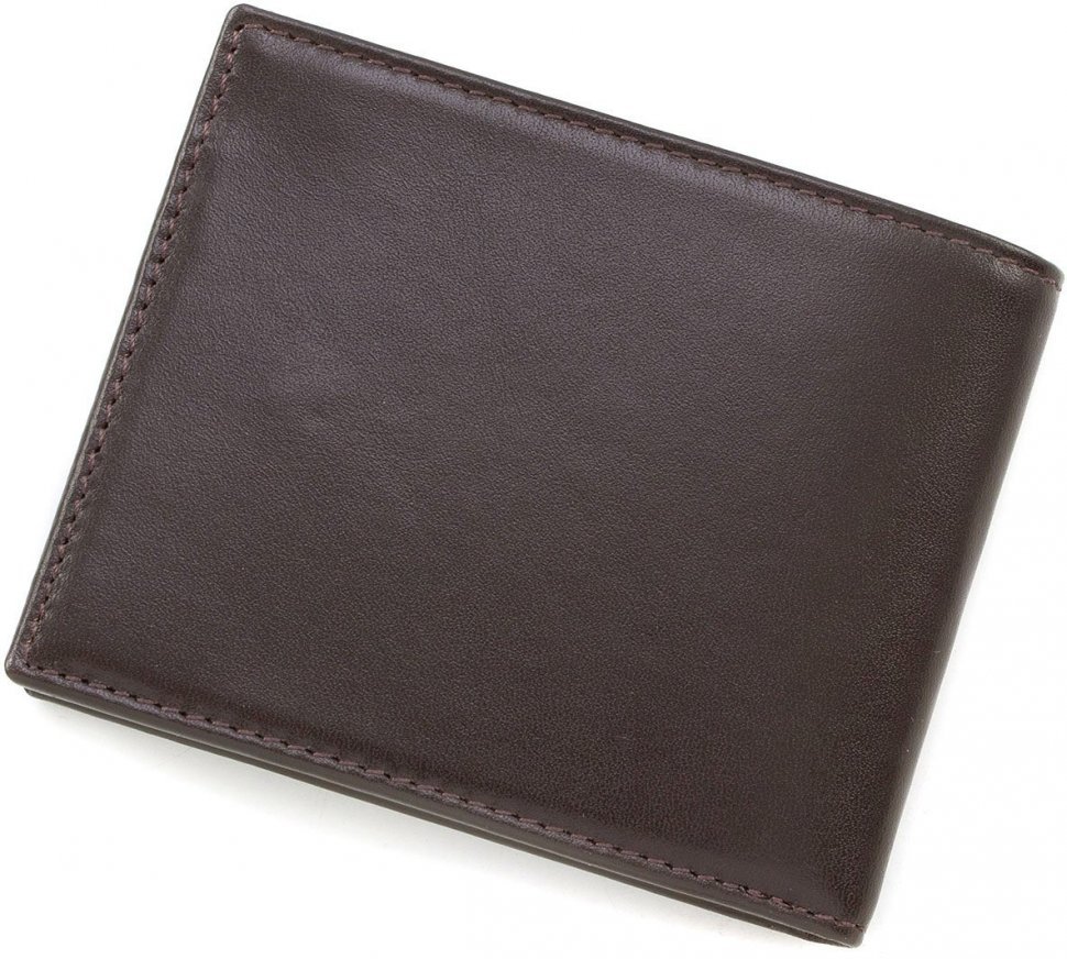 Темно-коричневе портмоне з гладкої шкіри без монетниці KARYA (0905-9)