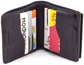 Синій шкіряний гаманець ручної роботи Grande Pelle (13064)