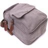 Серая мужская сумка-барсетка маленького размера из плотного текстиля Vintage 2422217 - 3