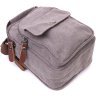 Серая мужская сумка-барсетка маленького размера из плотного текстиля Vintage 2422217 - 4