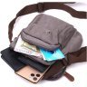 Сіра чоловіча сумка-барсетка маленького розміру із щільного текстилю Vintage 2422217 - 7