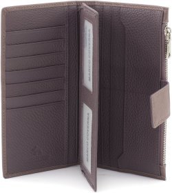 Пудровый женский купюрник из натуральной кожи с хлястиком на магните Marco Coverna 68605