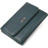 Зелений жіночий гаманець середнього розміру із фактурної шкіри на кнопці CANPELLINI (2421596) - 1