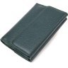 Зелений жіночий гаманець середнього розміру із фактурної шкіри на кнопці CANPELLINI (2421596) - 2