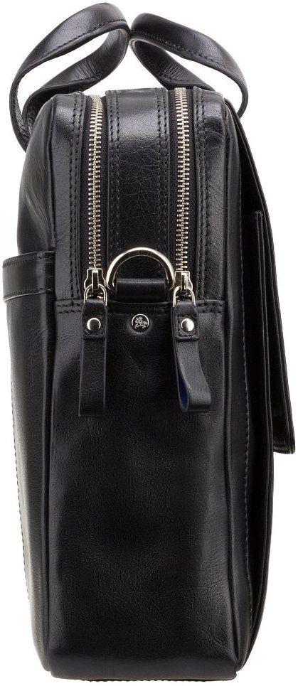 Качественная мужская сумка для ноутбука 15 дюймов из черной кожи Visconti Anderson 68805
