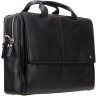 Качественная мужская сумка для ноутбука 15 дюймов из черной кожи Visconti Anderson 68805 - 5