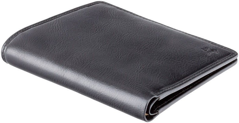 Класичне чоловіче портмоне з натуральної шкіри чорного кольору під багато карток Visconti Matteo 69005