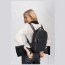 Повседневный женский рюкзак из натуральной высококачественной кожи черного цвета BlankNote Groove M 79005 - 4