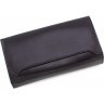Шкіряний жіночий гаманець чорного кольору з натуральної шкіри з гладкою поверхнею Bond Non (10913) - 4