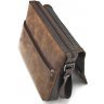 Чоловіча шкіряна сумка-месенджер коричневого кольору на плече Tom Stone (10996) - 7