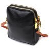 Миниатюрная женская сумочка на плечо из натуральной кожи черного цвета Vintage 2422269 - 2