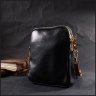 Миниатюрная женская сумочка на плечо из натуральной кожи черного цвета Vintage 2422269 - 8