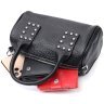Чорна жіноча сумка горизонтального типу з фактурної шкіри з ручками Vintage 2422369 - 6