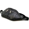 Кожаная сумка на пояс классического дизайна в черном цвете TARWA (21643) - 1