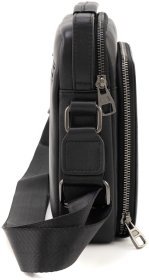 Наплечная кожаная мужская сумка-барсетка с ручкой и плечевым ремнем Leather Collection 90806