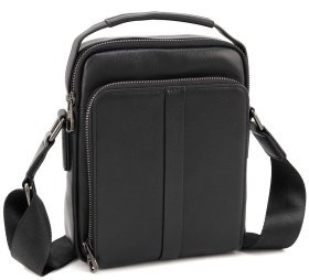 Наплечная кожаная мужская сумка-барсетка с ручкой и плечевым ремнем Leather Collection 90806