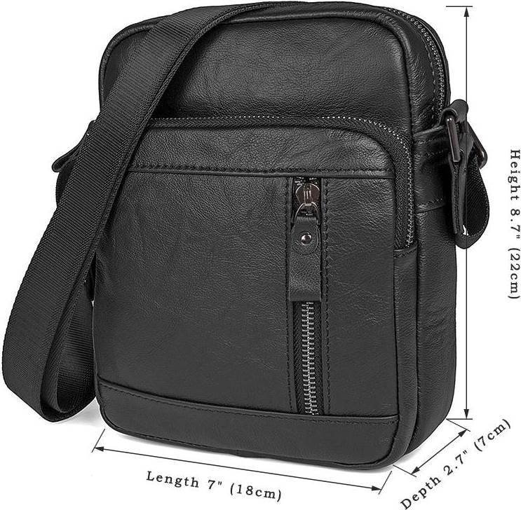 Вертикальна шкіряна сумка планшет чорного кольору VINTAGE STYLE (14527)