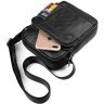 Вертикальна шкіряна сумка планшет чорного кольору VINTAGE STYLE (14527) - 7