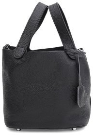 Небольшая женская кожаная сумка черного цвета с двумя ручками Keizer 71606