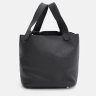 Невелика жіноча шкіряна сумка чорного кольору з двома ручками Keizer 71606 - 3