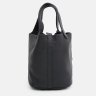 Невелика жіноча шкіряна сумка чорного кольору з двома ручками Keizer 71606 - 4