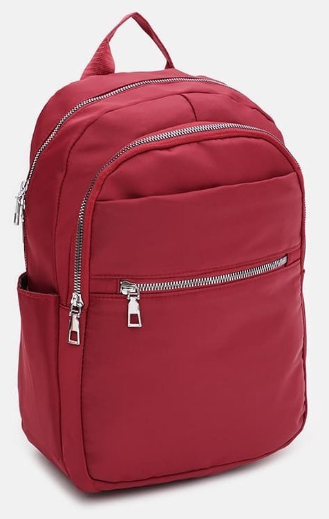 Червоний жіночий рюкзак з текстилю на два відділення Monsen 71806