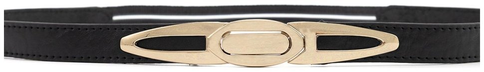 Узкий итальянский женский кожаный ремень с резинкой и золотого цвета фурнитурой Gherardini 15095 (черный) фото №2 Узкий итальянский женский кожаный ремень с резинкой и золотого цвета фурнитурой Gherardini 15095 (черный) modnotak фото №2