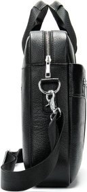 Чоловіча ділова сумка з натуральної шкіри чорного кольору Vintage (14794)