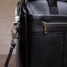 Мужская деловая сумка из натуральной кожи черного цвета Vintage (14794) - 6