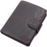 Черный мужской кошелек из натуральной кожи с блоком под карты Vintage (14497) - 1