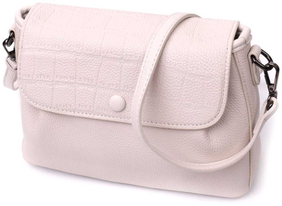 Стильная женская сумка из натуральной кожи Vintage 22331 Белая modnotak фото №1