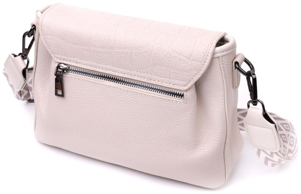 Стильная женская сумка из натуральной кожи Vintage 22331 Белая modnotak фото №2