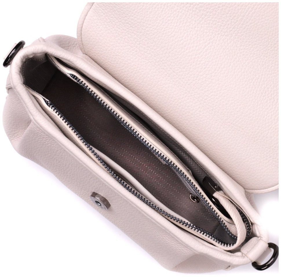 Стильная женская сумка из натуральной кожи Vintage 22331 Белая modnotak фото №5