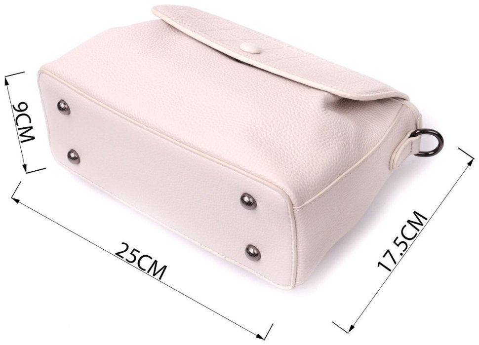 Стильная женская сумка из натуральной кожи Vintage 22331 Белая modnotak фото №11