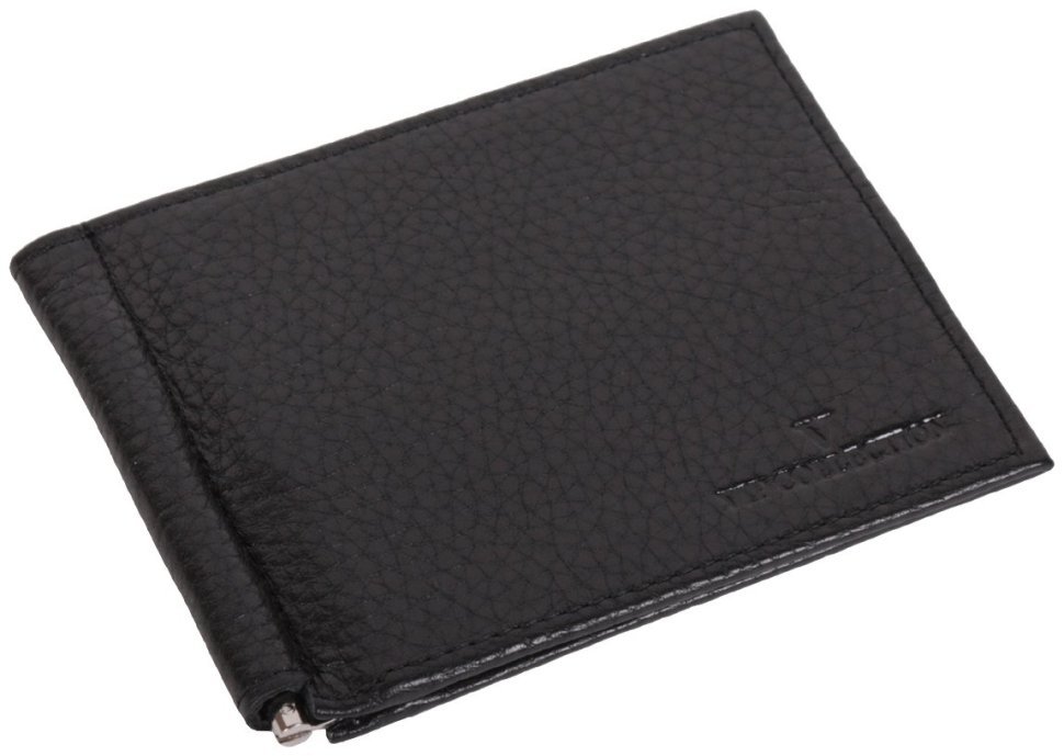 Кожаний зажим для купюр с монетницей Vip Collection 102606 (черный) фото №1 Кожаний зажим для купюр с монетницей Vip Collection 102606 (черный) modnotak фото №1