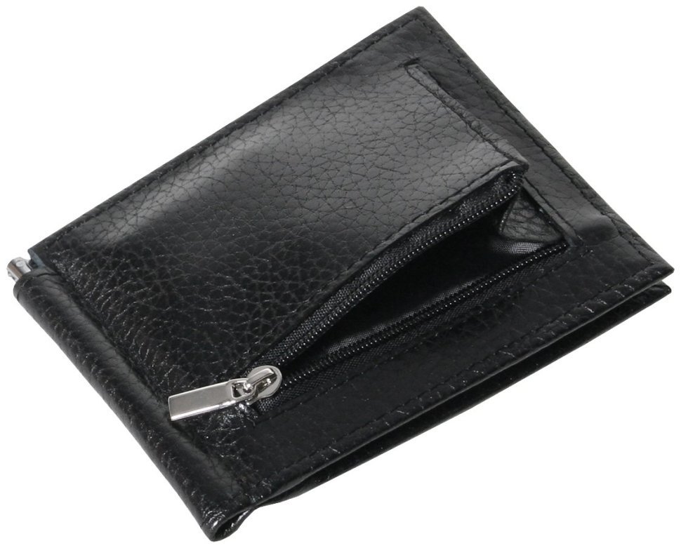 Кожаний зажим для купюр с монетницей Vip Collection 102606 (черный) фото №3 Кожаний зажим для купюр с монетницей Vip Collection 102606 (черный) modnotak фото №3