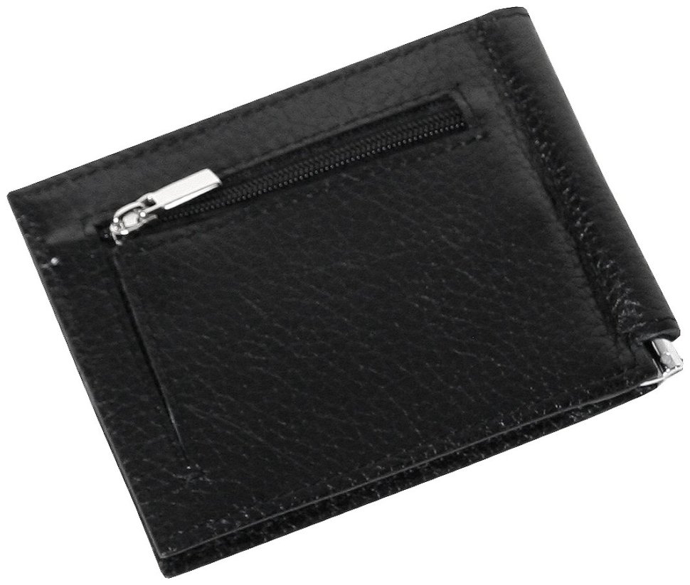 Кожаний зажим для купюр с монетницей Vip Collection 102606 (черный) фото №4 Кожаний зажим для купюр с монетницей Vip Collection 102606 (черный) modnotak фото №4