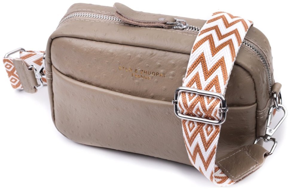 Фактурная женская сумка из кожи Vintage 22662 Бежевая modnotak фото №1