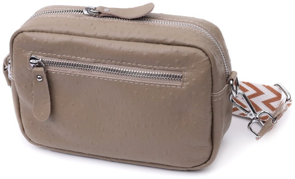 Фактурная женская сумка из кожи Vintage 22662 Бежевая modnotak фото №2