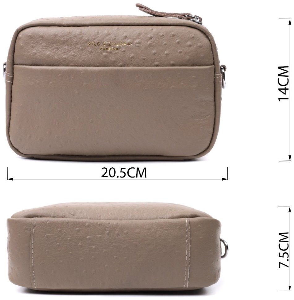 Фактурная женская сумка из кожи Vintage 22662 Бежевая modnotak фото №3