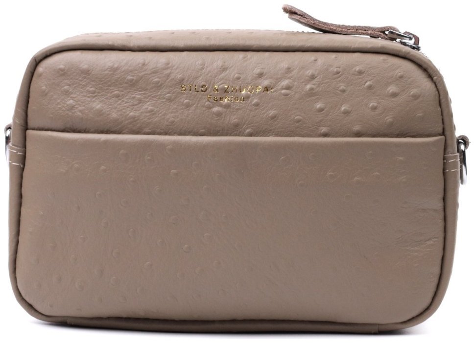 Фактурная женская сумка из кожи Vintage 22662 Бежевая modnotak фото №5