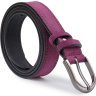 Фиолетовый замшевый женский ремень узкого типа Vintage (2420801) - 2