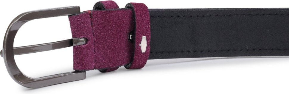Фіолетовий замшевий ремінь вузького типу Vintage (2420801)