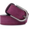 Фиолетовый замшевый женский ремень узкого типа Vintage (2420801) - 5