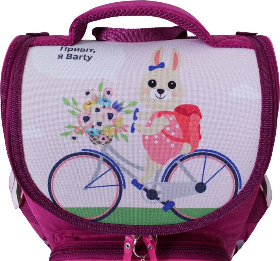 Каркасный школьный рюкзак для девочек из текстиля с принтом Bagland 53306