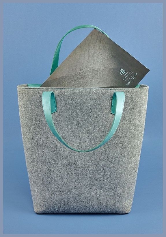 Женская сумка шоппер с бирюзовыми кожаными вставками BlankNote D.D. (12683)