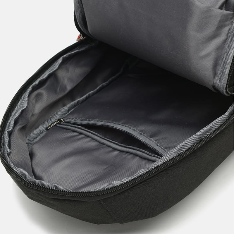 Просторная мужская сумка-рюкзак из черного текстиля Monsen (22113)